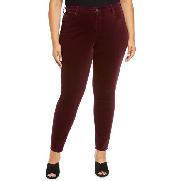 NWT KUT FROM THE KLOTH Plus Size Diana Cord Skinny Jeans in Wine - Picture 1 of 14